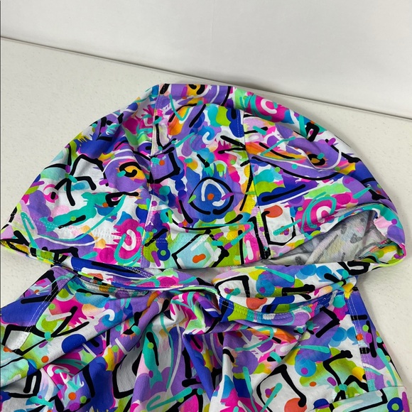 IBKUL Sze M Hoodie Top Vibrant Modern Print Long Sleeve Pickleball Golf Tennis - Picture 4 of 9